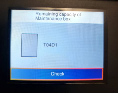 remaining capacity of maintenance box
